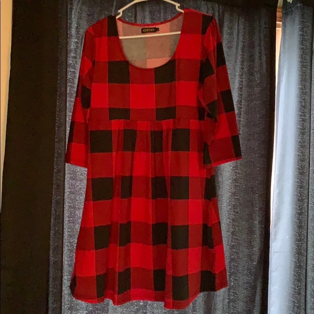 Xl red plaid dress